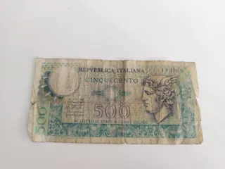 500 LIRE ITALIA CON MERCURIO IN BANCONOTA