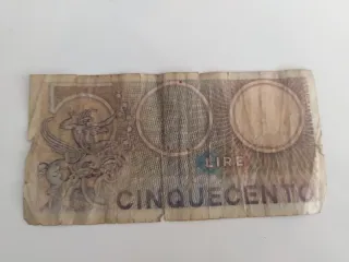 500 LIRE ITALIA CON MERCURIO IN BANCONOTA
