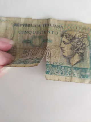 500 LIRE ITALIA CON MERCURIO IN BANCONOTA