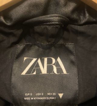 Bomber negra efecto piel Zara mujer
