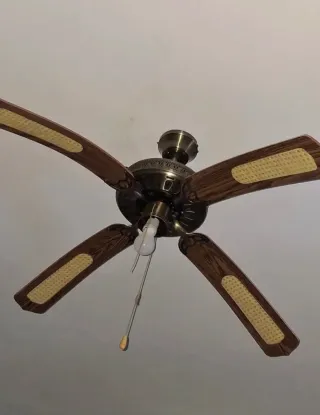 Ventilador de techo madera y metal