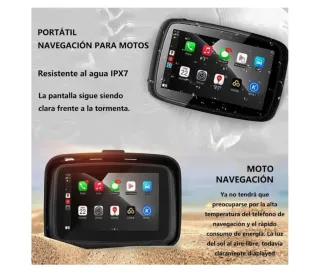 Pantalla GPS CarPlay Android Auto para moto