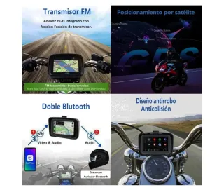 Pantalla GPS CarPlay Android Auto para moto