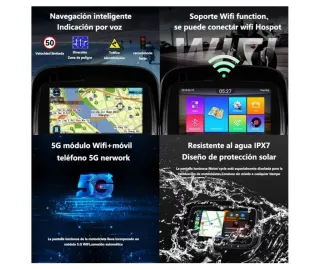 Pantalla GPS CarPlay Android Auto para moto