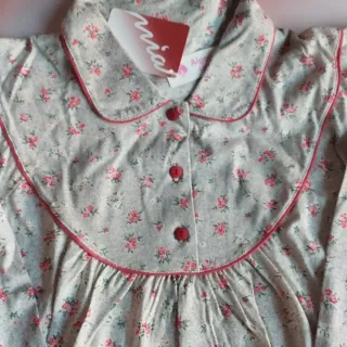 Camisón largo algodón estampado floral, invierno