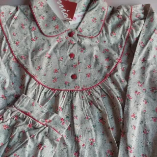 Camisón largo algodón estampado floral, invierno