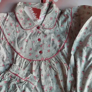 Camisón largo algodón estampado floral, invierno