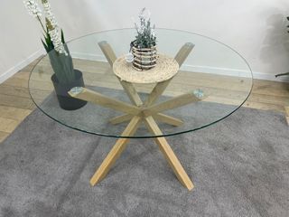 Mesa Redonda de Cristal Templado 120cm.