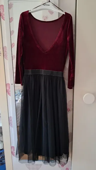 Vestido de fiesta terciopelo y tul