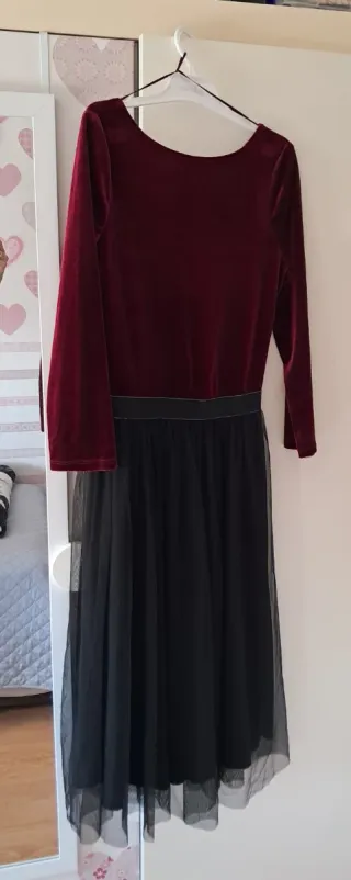 Vestido de fiesta terciopelo y tul