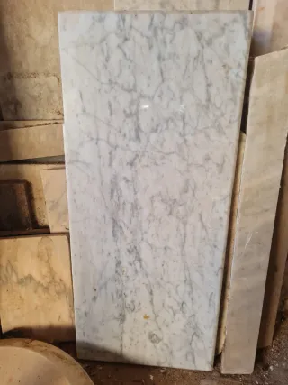 Placa de Mármol Blanco y Gris