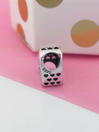 2 CHARM GATO CORAZ PARA PULSERA PANDORA CAJA