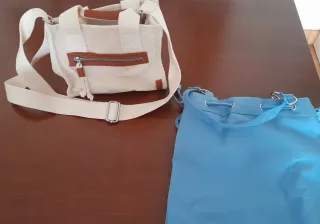2 Bolsos Beige y Azul