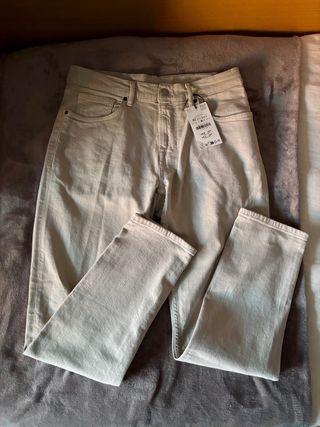 Pantalones Zara Beige Talla L