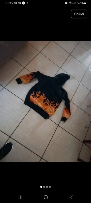 Felpa uomo Made in Italy fiamme