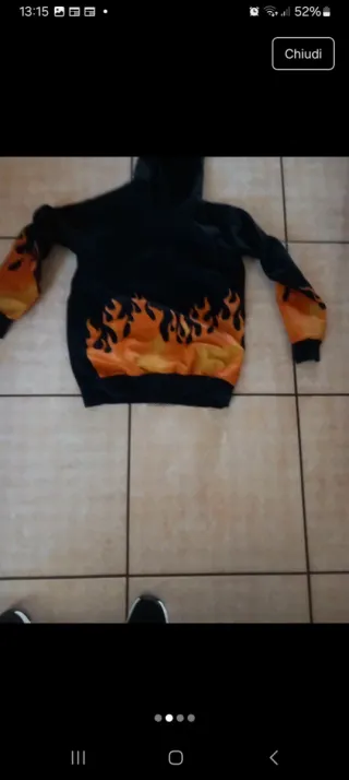 Felpa uomo Made in Italy fiamme