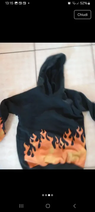 Felpa uomo Made in Italy fiamme