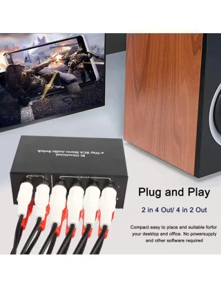 Conmutador Audio RCA Bidireccional 4 Vías
