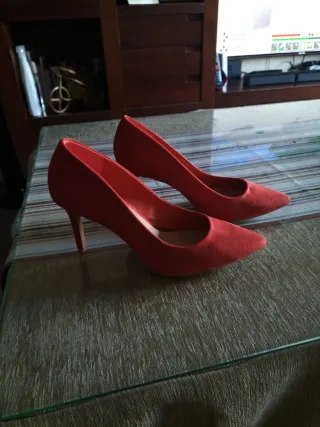 Cartera y Zapatos de Tacón Maripaz naranja