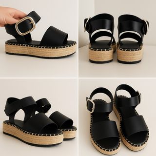Sandalias plataforma esparto hebilla