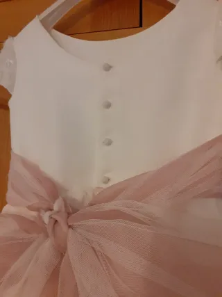 Vestido de Comunión Blanco y rosa