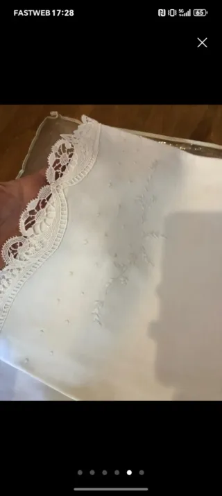 Lenzuola matrimoniali in lino ricamate burano