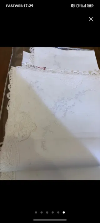 Lenzuola matrimoniali in lino ricamate burano