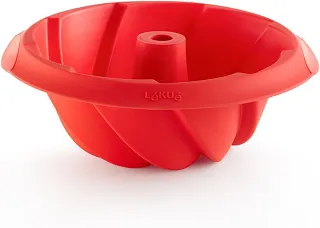 Molde Savarín Espiral Lekue Silicona Rojo 20cm