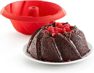 Molde Savarín Espiral Lekue Silicona Rojo 20cm