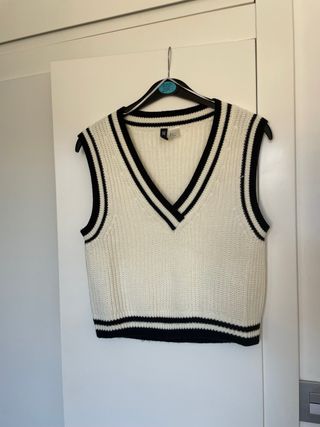 Chaleco Mango Blanco y Negro