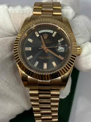 ✅ Day-Date Oro Rosa Negro Diamantes