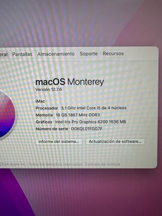 iMac 21,5 Apple Plata