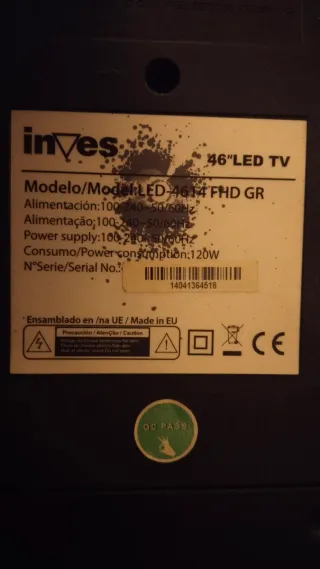 Televisor 46 Pulgadas Negro