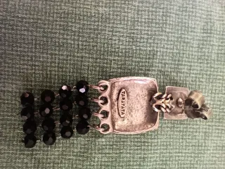 Orecchini etnici neri e argento