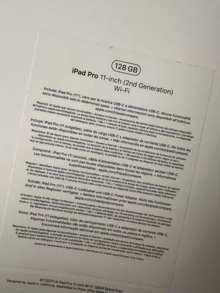 iPad Pro 11” 2ª gen. Apple 128gb