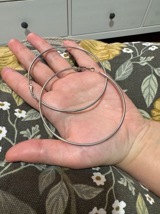 Pendientes Aro Metálicos Plateados