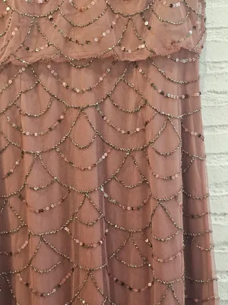 Vestido fiesta nude lentejuelas