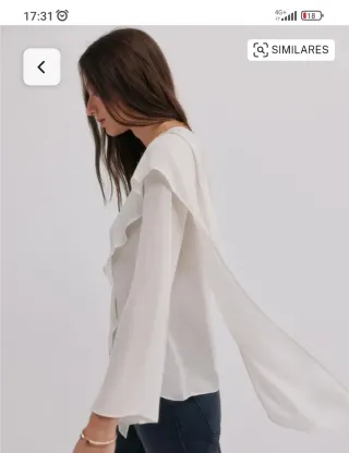 Blusa cruzada asimétrica blanca