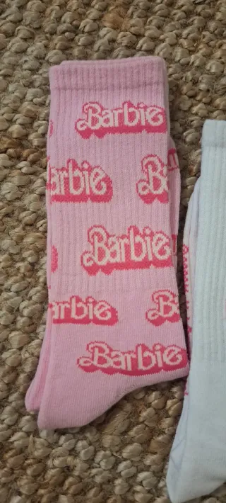 Calcetines Barbie Rosa y Blancos Talla Única