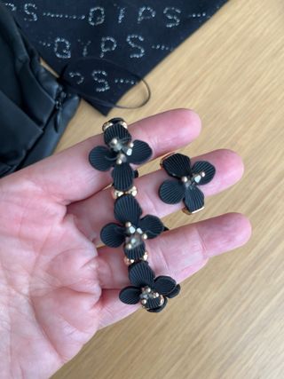 Conjunto fiesta top y falda cuero