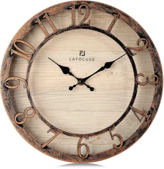 Reloj de Pared Vintage Bronce Silencioso
