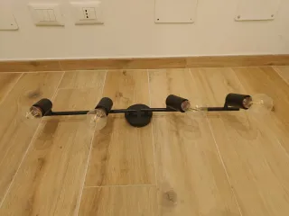 Applique 4 faretti orientabili nero E27