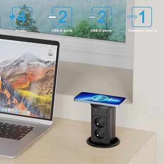 Multipresa da incasso con ricarica wireless