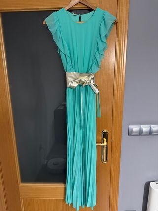 Mono largo fiesta dorado y turquesa