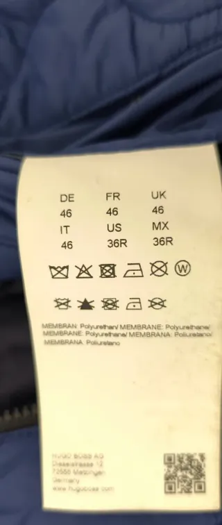 Chaqueta Hugo Boss acolchada chico azul Talla S