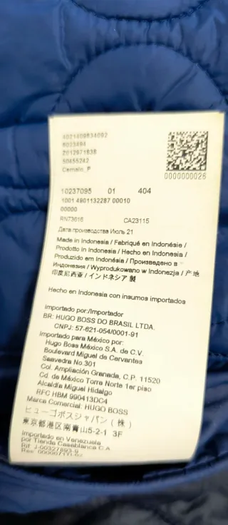 Chaqueta Hugo Boss acolchada chico azul Talla S