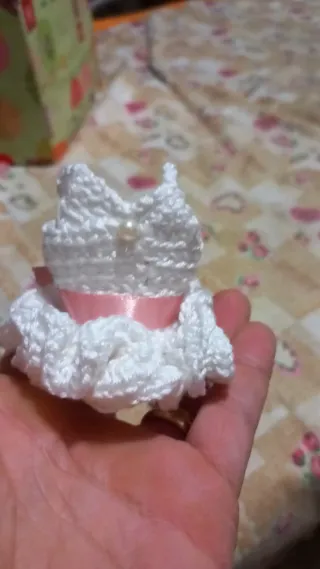 Bomboniera tutu' uncinetto bianca