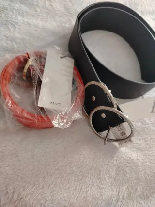 Confezione di 2 cinture Mango Nero e Arancione