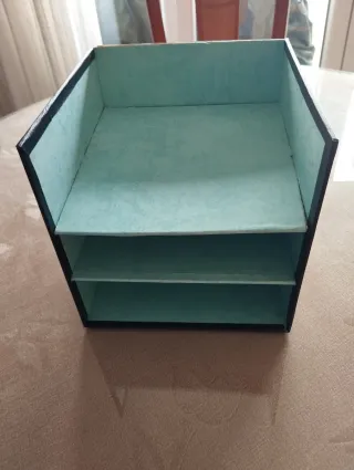 Estantería 3 lejas negra y azul