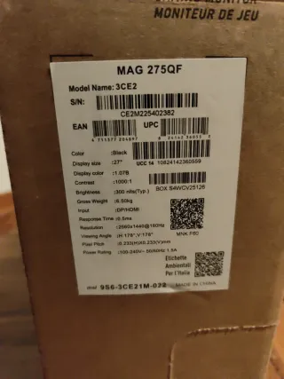 Monitor MSI MAG 275QF 27 WQHD 180Hz